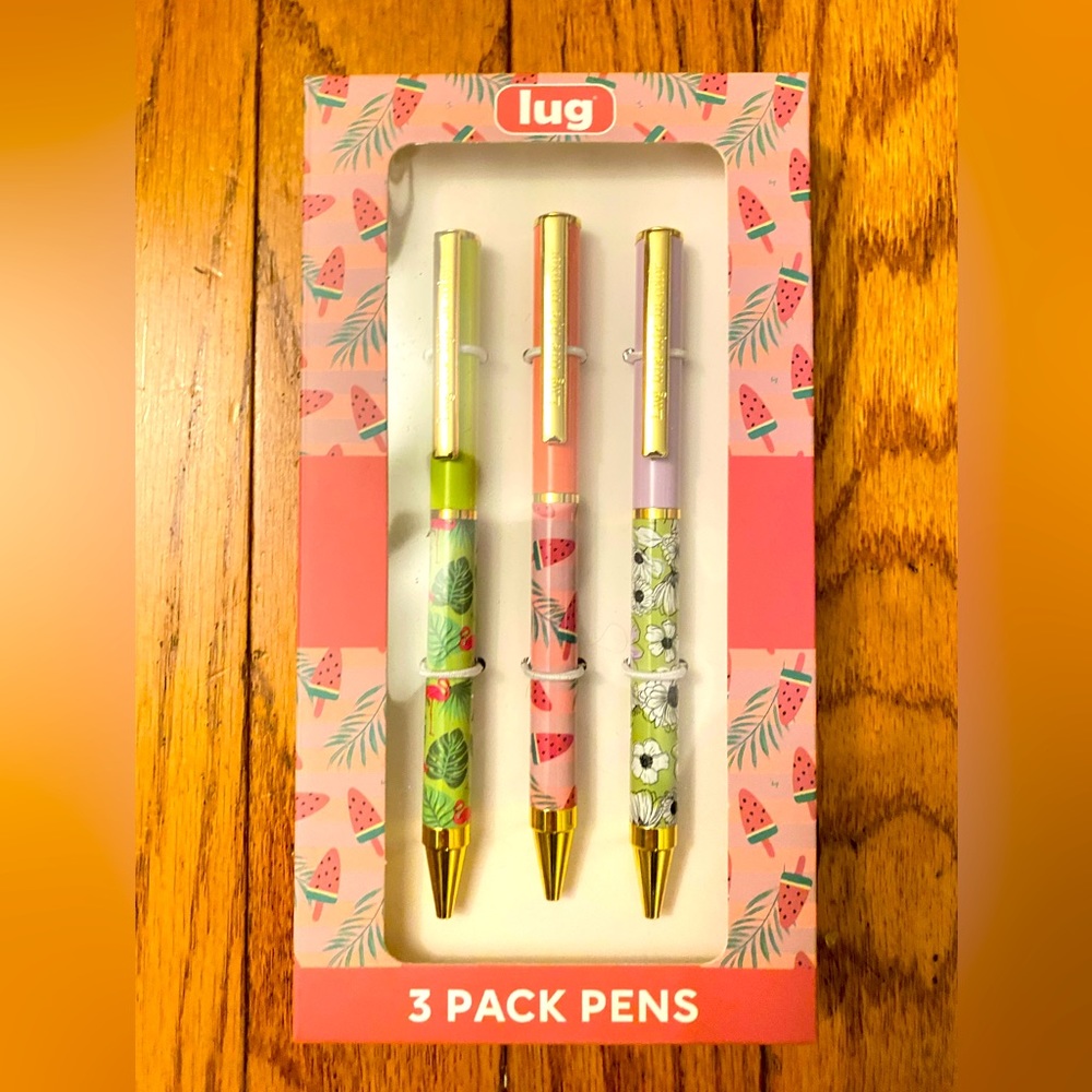NEW- IN BOX NEVER OPENED- NEWEST LUG SCRIBBLE -3-PIECE PEN SET- POPSICLE PINK - Picture 6 of 6